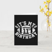 Carte C'est mon 11e anniversaire garçon 11 ans de footba (Fleur jaune)