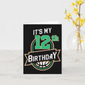 Carte C'est mon 12e anniversaire Bysketbyll Theme (Fleur jaune)