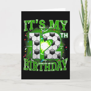 Carte C'est mon 12e anniversaire de football pour garçon