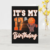 Carte C'est mon 17e anniversaire Thème de soirée squelet (Fleur jaune)