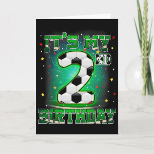 Carte C'est mon 2e anniversaire Garçons Football 2 ans P