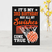 Carte C'est mon 3e anniversaire Sketll 3 ans  (Fleur jaune)