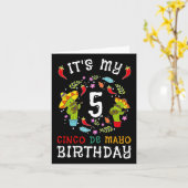 Carte C'est mon 5e anniversaire Cinco De Mayo Mustache E (Fleur jaune)