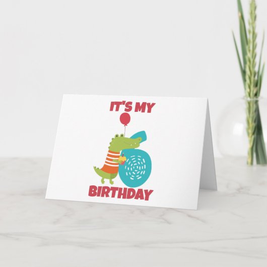 Carte C'est mon 6ème anniversaire Drôle Design (Devant)