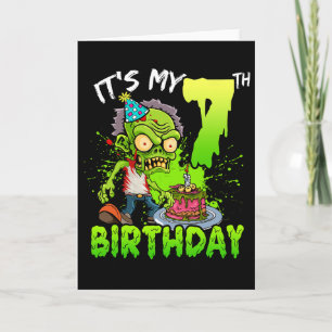 Carte C'est mon 7e anniversaire Zombie Lover 7 ans Garço