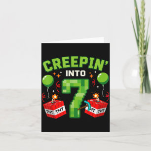 Carte C'est mon 7ème anniversaire garçon joueur Creen' d