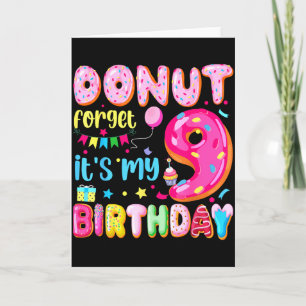 Carte C'est mon 9e anniversaire N'oublie pas Pun Anniver