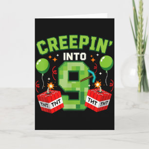 Carte C'est mon 9ème anniversaire garçon joueur s'infilt