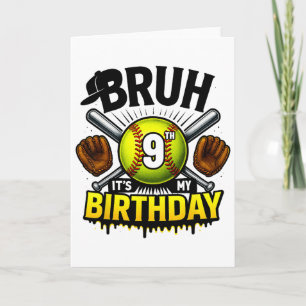 Carte C'est mon 9ème anniversaire Les garçons sont doux