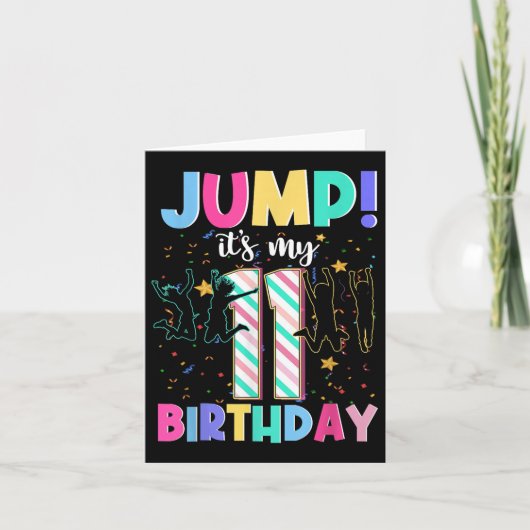 Carte C'est Mon Anniversaire 11 Ans Jumper 11 Ans Saut (Devant)