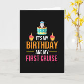 Carte C'est mon anniversaire et ma première croisière (Fleur jaune)