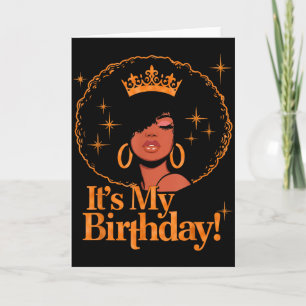 Carte C'est mon anniversaire Reine Afro-Américaine Afro