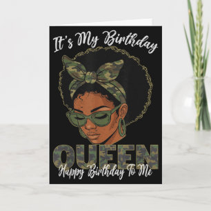 Carte C'est mon anniversaire Reine Filles Noires Anniver