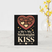 Carte C'est mon baiser de minuit Bonne année, couple ass (Fleur jaune)