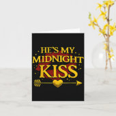 Carte C'est mon baiser de minuit pour couples assortis à (Fleur jaune)