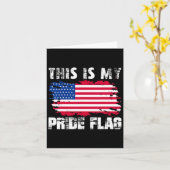 Carte C'est mon drapeau de fierté Usa américain 4 juille (Fleur jaune)