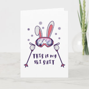 Carte C'est mon lapin de ski en combinaison de ski avec 