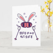 Carte C'est mon lapin de ski en combinaison de ski avec  (Fleur jaune)