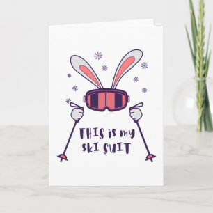 Carte C'est mon lapin de ski en combinaison de ski avec 
