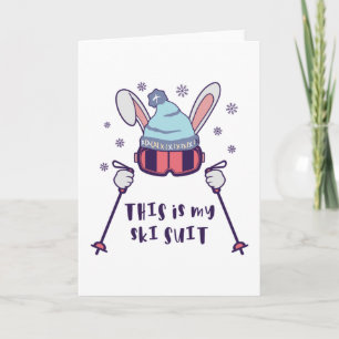 Carte C'est mon lapin de ski en combinaison de ski avec 