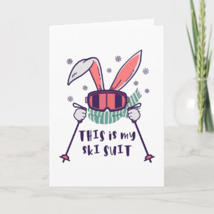 Carte C'est mon lapin de ski en combinaison de ski avec 