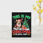 Carte C'Est Mon Pajama Corgi Amoureux des chiens Noël P (Fleur jaune)