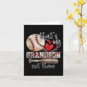 Carte C'est mon petit-fils là-bas Baseball (Fleur jaune)