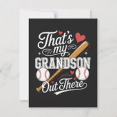 Carte C'est mon petit-fils là-bas Baseball (Devant)