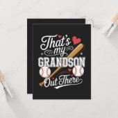 Carte C'est mon petit-fils là-bas Baseball (Devant/Arrière en situation)