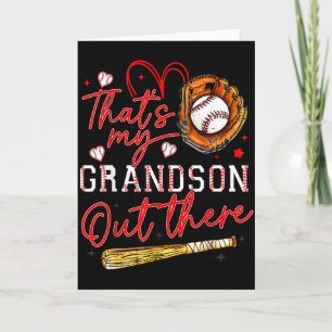 Carte C'est mon petit-fils là-bas Baseball Grand-mère Fê