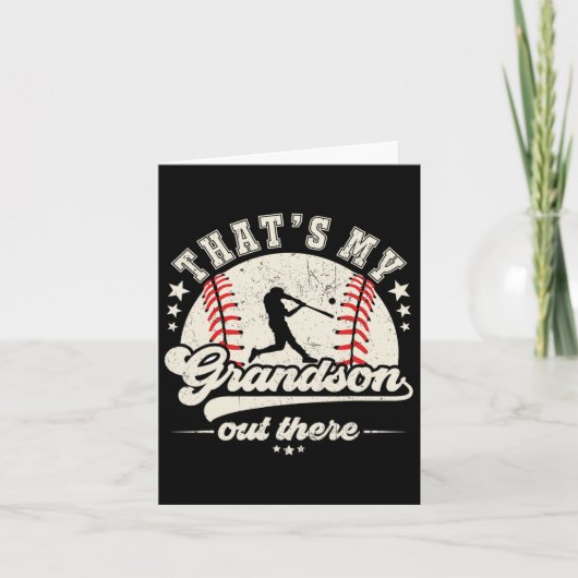 Carte C'est mon petit-fils là-bas Baseball Grand-mère Gr (Devant)