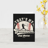 Carte C'est mon petit-fils là-bas Baseball Grand-mère Gr (Fleur jaune)