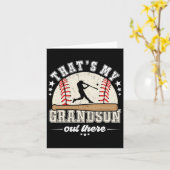 Carte C'est mon petit-fils là-bas Baseball Grand-mère Gr (Fleur jaune)