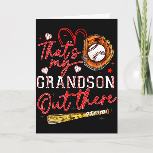 Carte Cest mon petit-fils là-bas Baseball Grand-mère Mam (Devant)