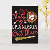 Carte Cest mon petit-fils là-bas Baseball Grand-mère Mam (Fleur jaune)