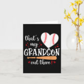 Carte C'est mon petit-fils là-bas Baseball Grand-mère Mè (Fleur jaune)