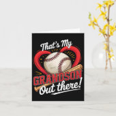 Carte C'Est Mon Petit-Fils Là-Bas De Baseball Grand-Mère (Fleur jaune)