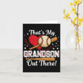 Carte C'Est Mon Petit-Fils Là-Bas De Baseball Grand-Mère (Fleur jaune)