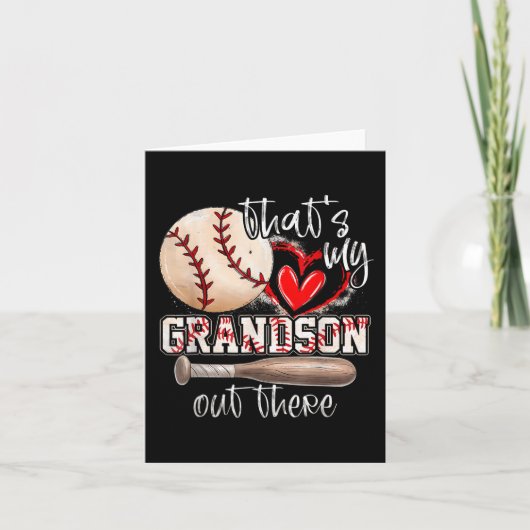 Carte C'Est Mon Petit-Fils Là-Bas De Baseball Grand-Mère (Devant)