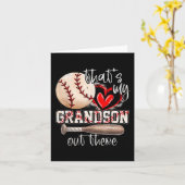 Carte C'Est Mon Petit-Fils Là-Bas De Baseball Grand-Mère (Fleur jaune)