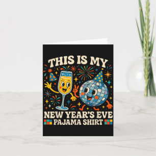 Carte C'est mon pyjama du Nouvel An drôle cadeau rétro
