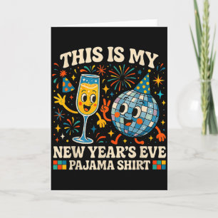 Carte C'est mon pyjama du Nouvel An drôle rétro cadeau