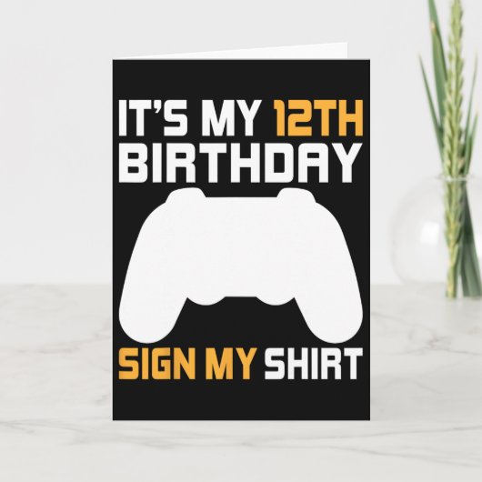 Carte C'est mon signe d'anniversaire 12 ans Signez ma ch (Devant)