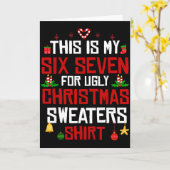 Carte C'est mon six sept pour les pulls de Noël laids 6 (Fleur jaune)