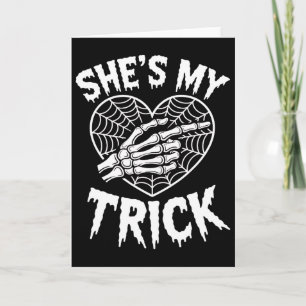 Carte C'est mon traitement drôle Halloween jumelé garçon