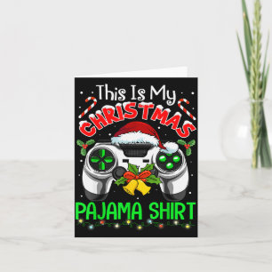 Carte C'est mon vidéo de jeu de gamer de pyjama de Noël 