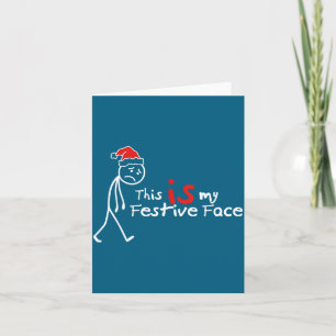 Carte C'est mon visage festif drôle introverti de Noël