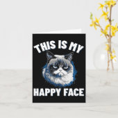 Carte C'Est Mon Visage Heureux - Chat Drôle Avec Le Visa (Fleur jaune)