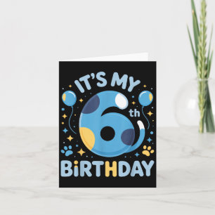 Carte C'est My 6th Birthday Kids Celebration Fun Party O