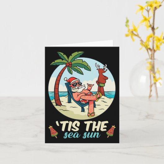 Carte C'Est Noël Mer-Soleil En Juillet Plage Été Chr (Fleur jaune)